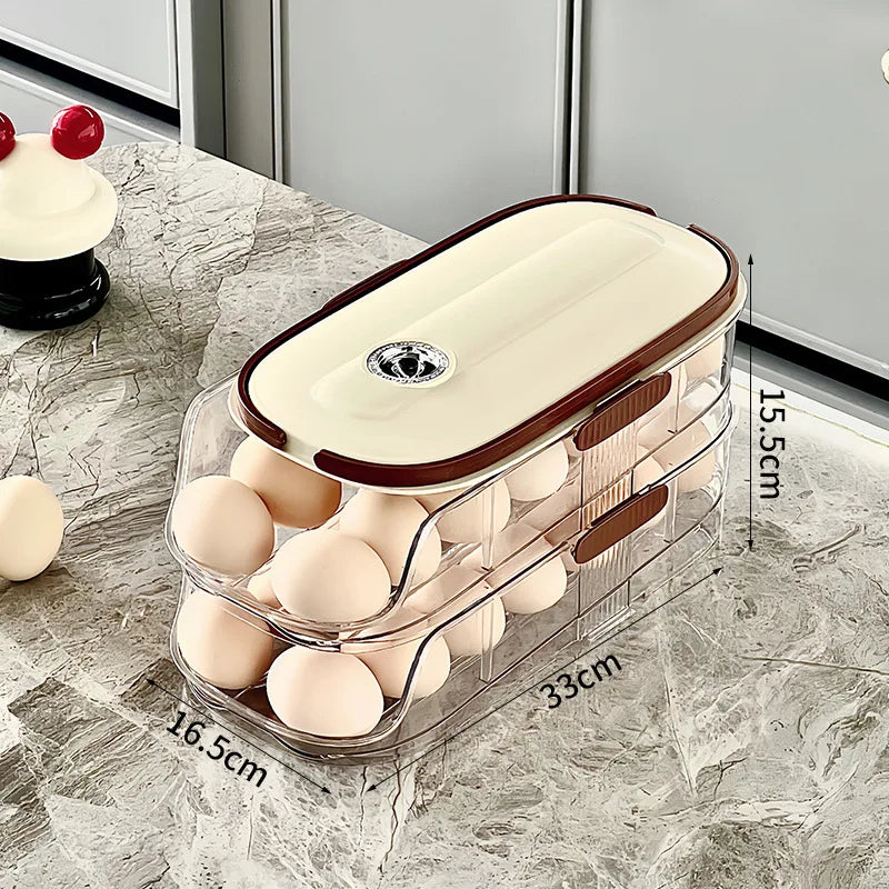 Clear Stackable Refrigerator Egg Tray Storage
