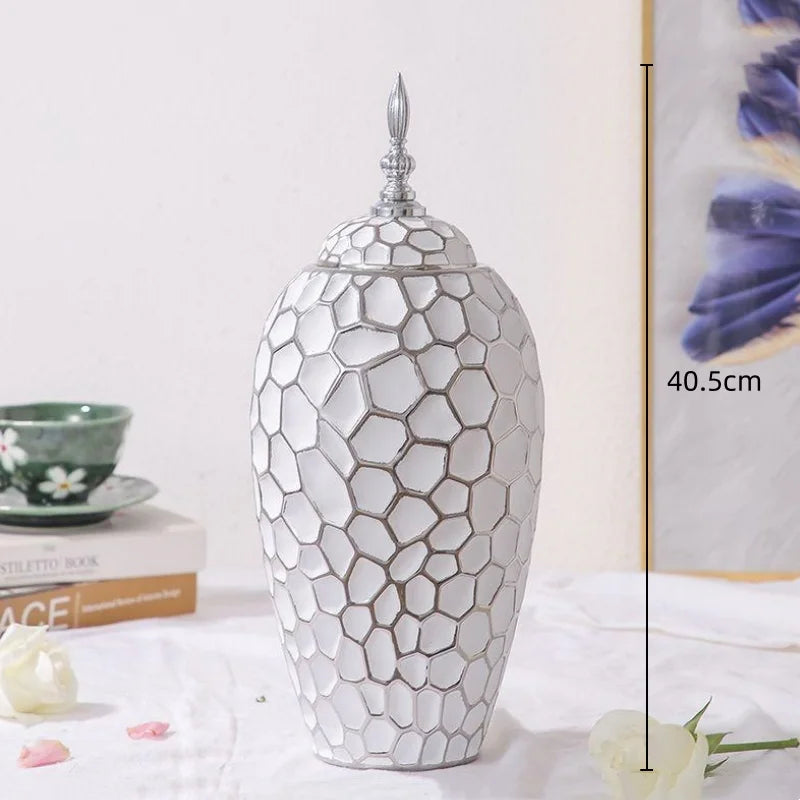 Elegant Gold Ceramic Vase Decorative Home Accent