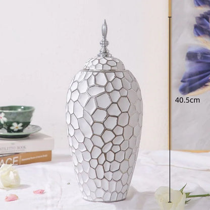 Elegant Gold Ceramic Vase Decorative Home Accent