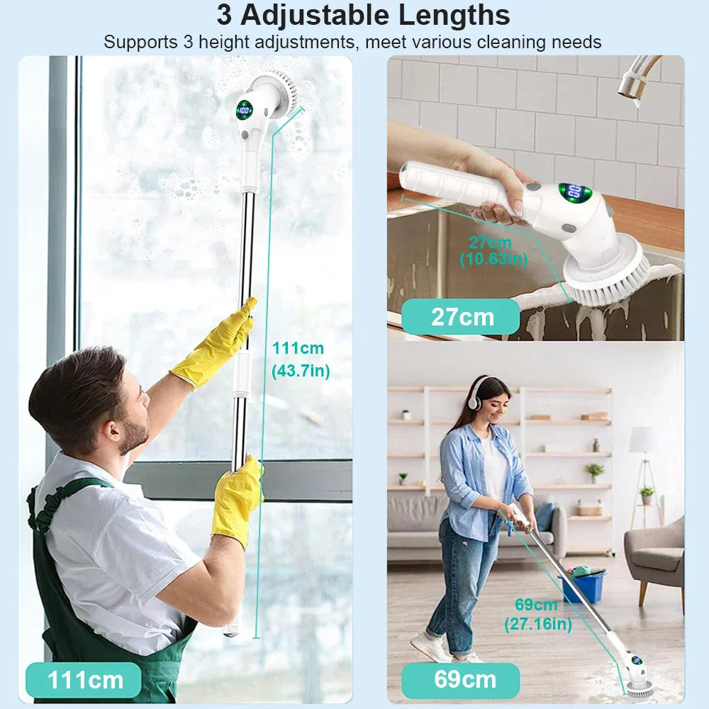 Powerful 8-in-1 Cordless Cleaning Brush Set
