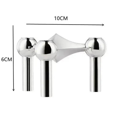 Simple Silver Metal Candle Holder