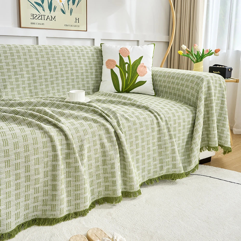 Plush Reversible Sofa Throw Blanket Extra Large