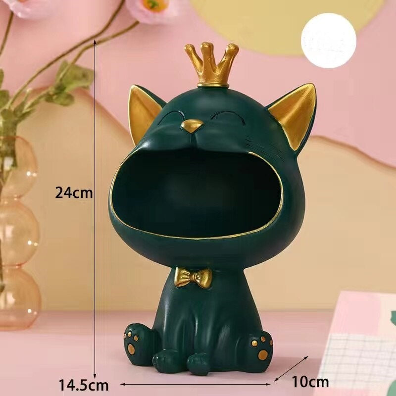 Lucky Cat Figurine Decorative Storage Container