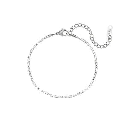 Delicate 2mm Thin Chain Bracelet Necklace Set