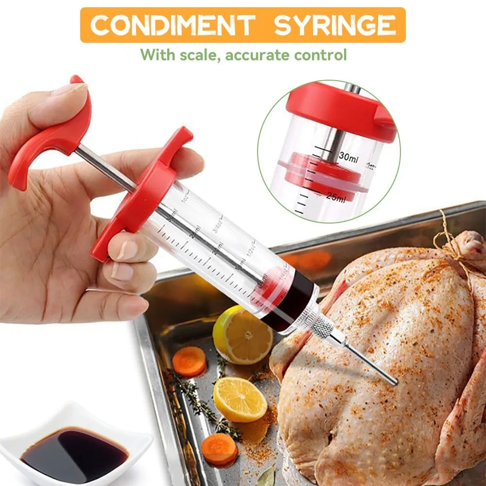 Easy Meat Injector for BBQ with Stainless Steel Needles