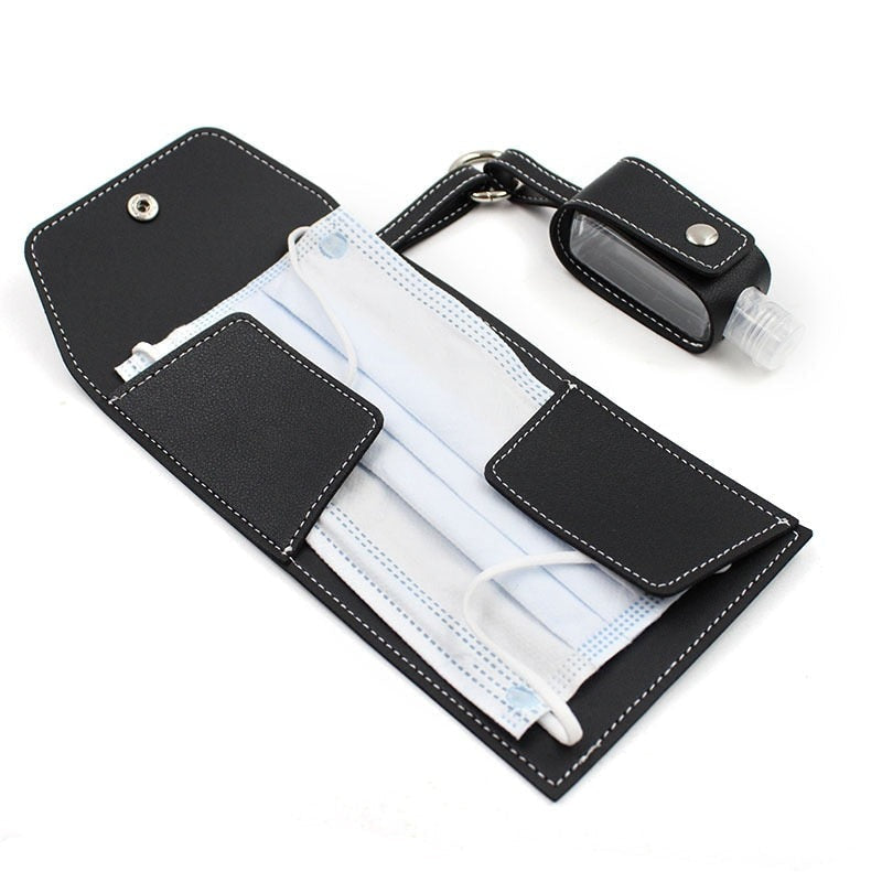 Travel Mask Sanitizer Wallet Set