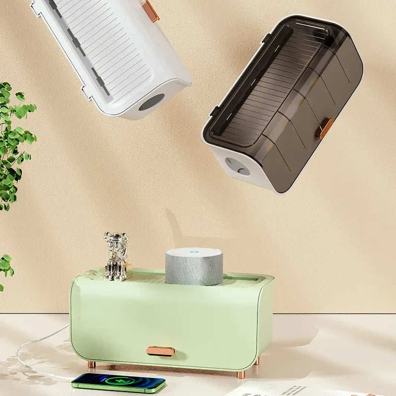 Compact Cable Storage Box with Lid, Protective Case