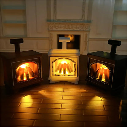 Small LED Dollhouse Fireplace Decor 1:12 Scale