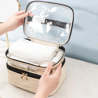 Clear Travel Makeup Bag 2-in-1 Waterproof Pouch