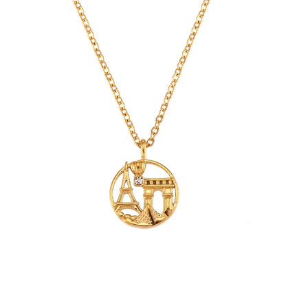 Gold Explorer World Travel Necklace - Fesara
