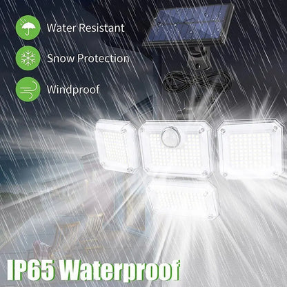 Bright Solar Powered Motion Sensor Outdoor Lamp 2000LM