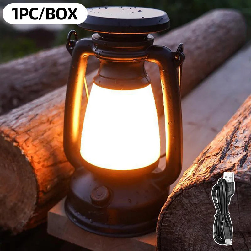 Vintage LED Lantern Table Light with Remote Control
