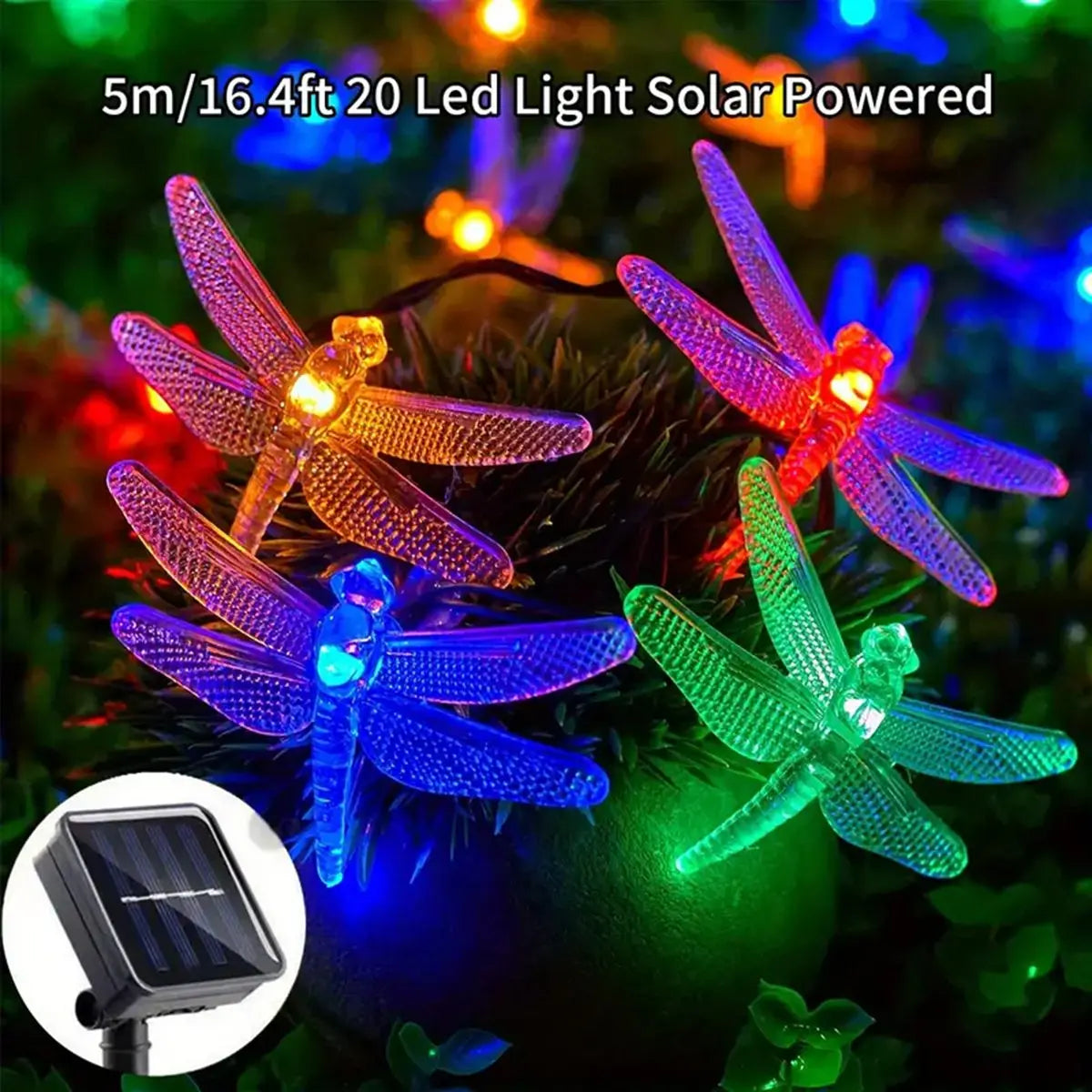 Outdoor Solar Powered Fairy Lights 20 LEDs 8 Modes Waterproof