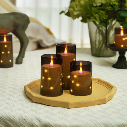 Warm Glow LED Candle with Flickering Flame Effect