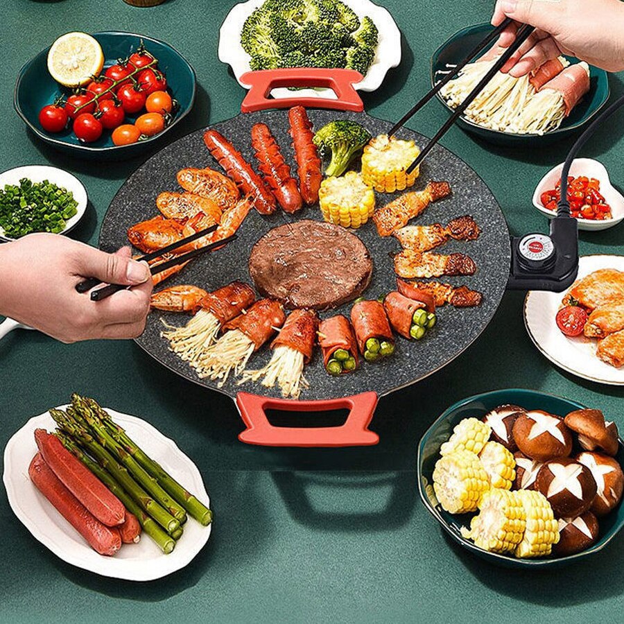 Indoor Electric Smokeless BBQ Grill Plate