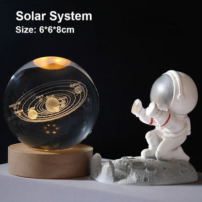 Colorful LED Globe Night Lamp with Starry Sky Design
