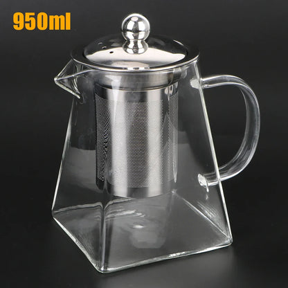 Clear Glass Teapot with Metal Infuser, 550/750/950ml