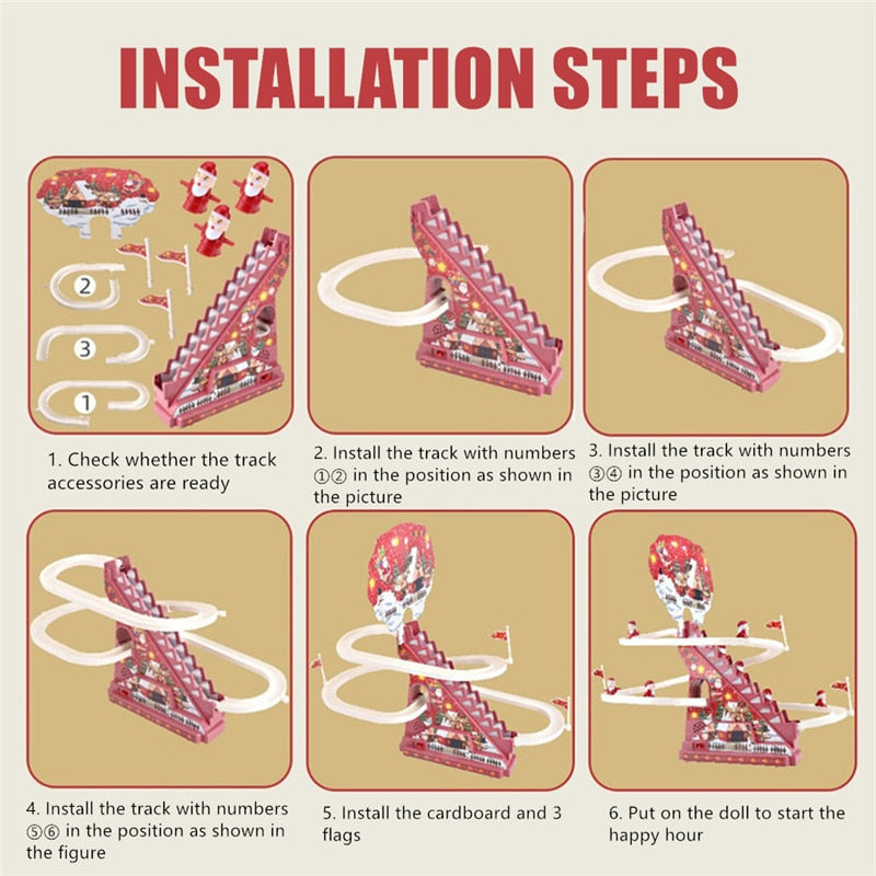Fun Christmas Obstacle Race Track Toy Set