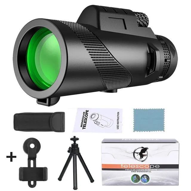 Compact 80x100 HD Zoom Outdoor Monocular Telescope