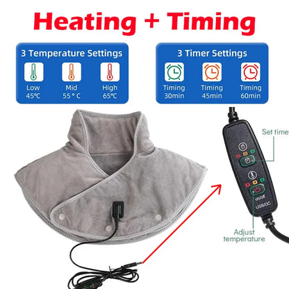 Cozy Heated Neck Massager with Vibration Cushion - Fesara