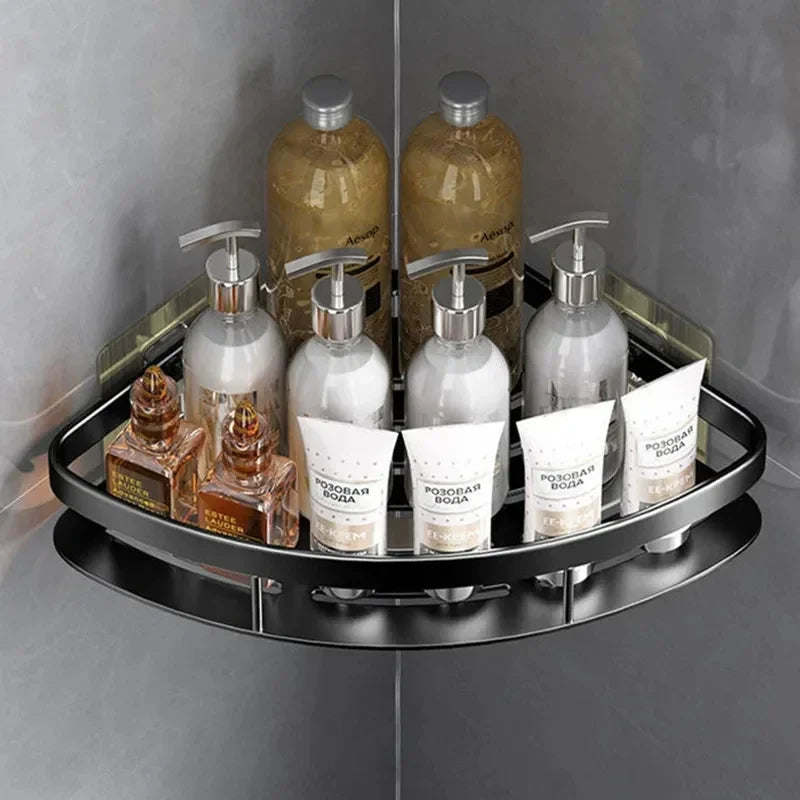 Easy Install Bathroom Shelf - Slim Aluminum Wall Storage