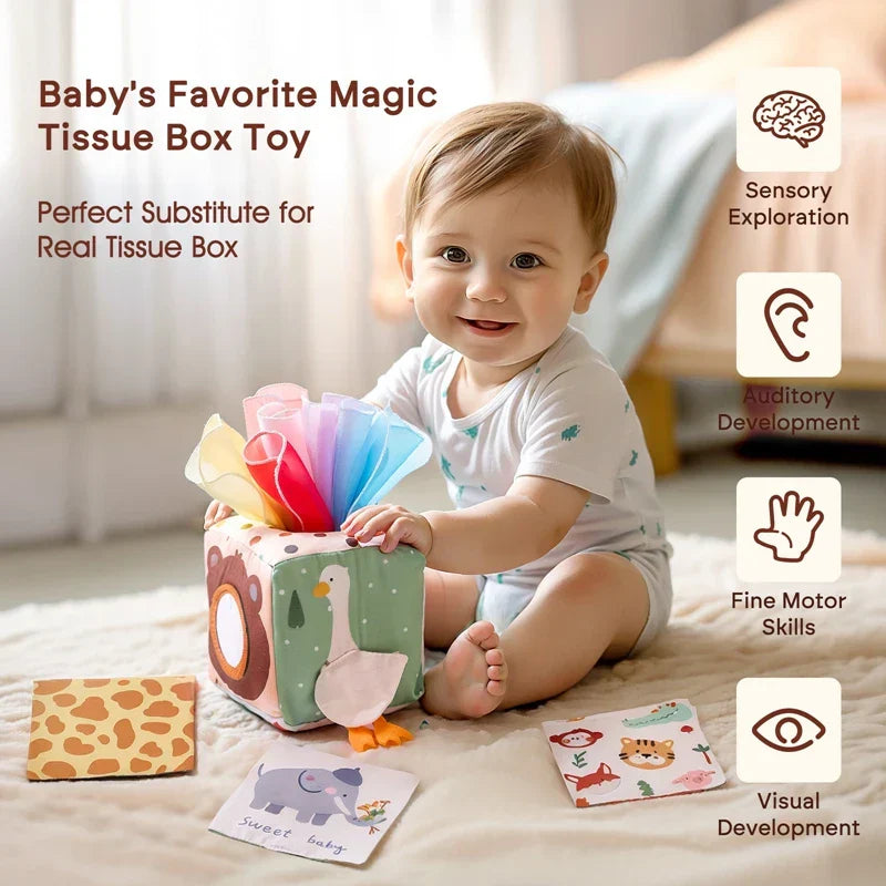 Soft Baby Tissue Box Sensory Toy