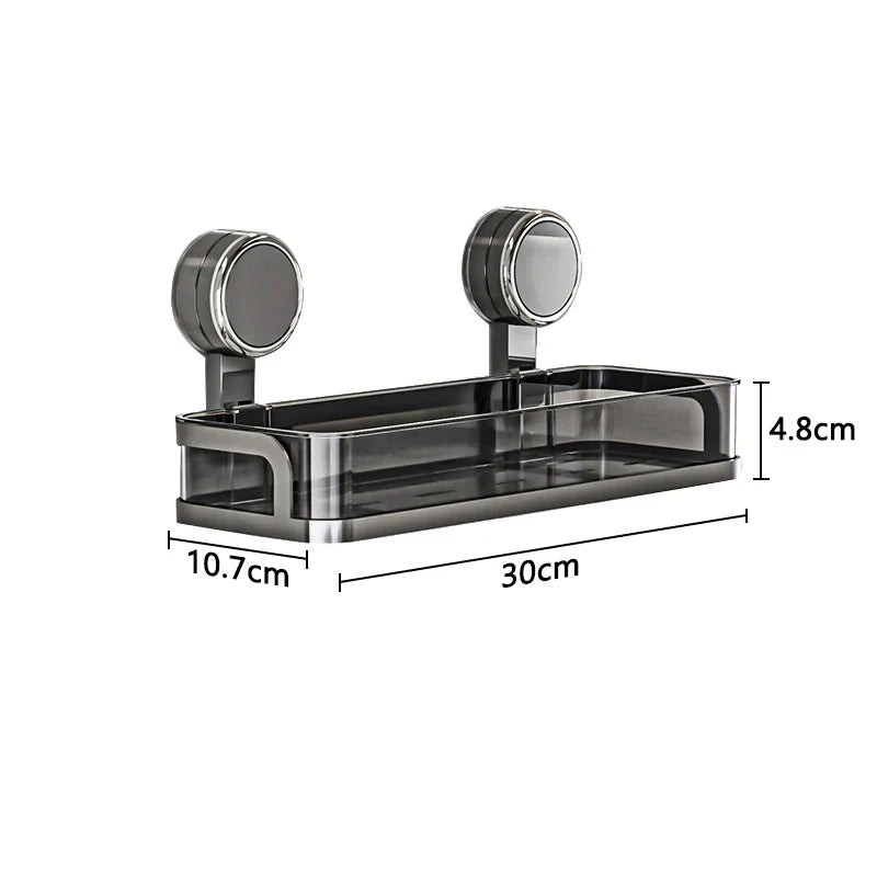 Adhesive Wall Shelf with Suction Cup for Kitchen & Bathroom
