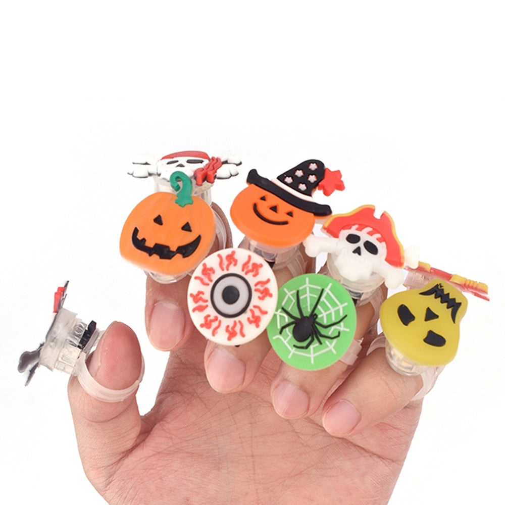 Spooky Glow in Dark Skull Rings