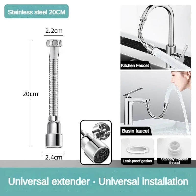 Flexible Kitchen Sink Faucet Spray Nozzle Extender