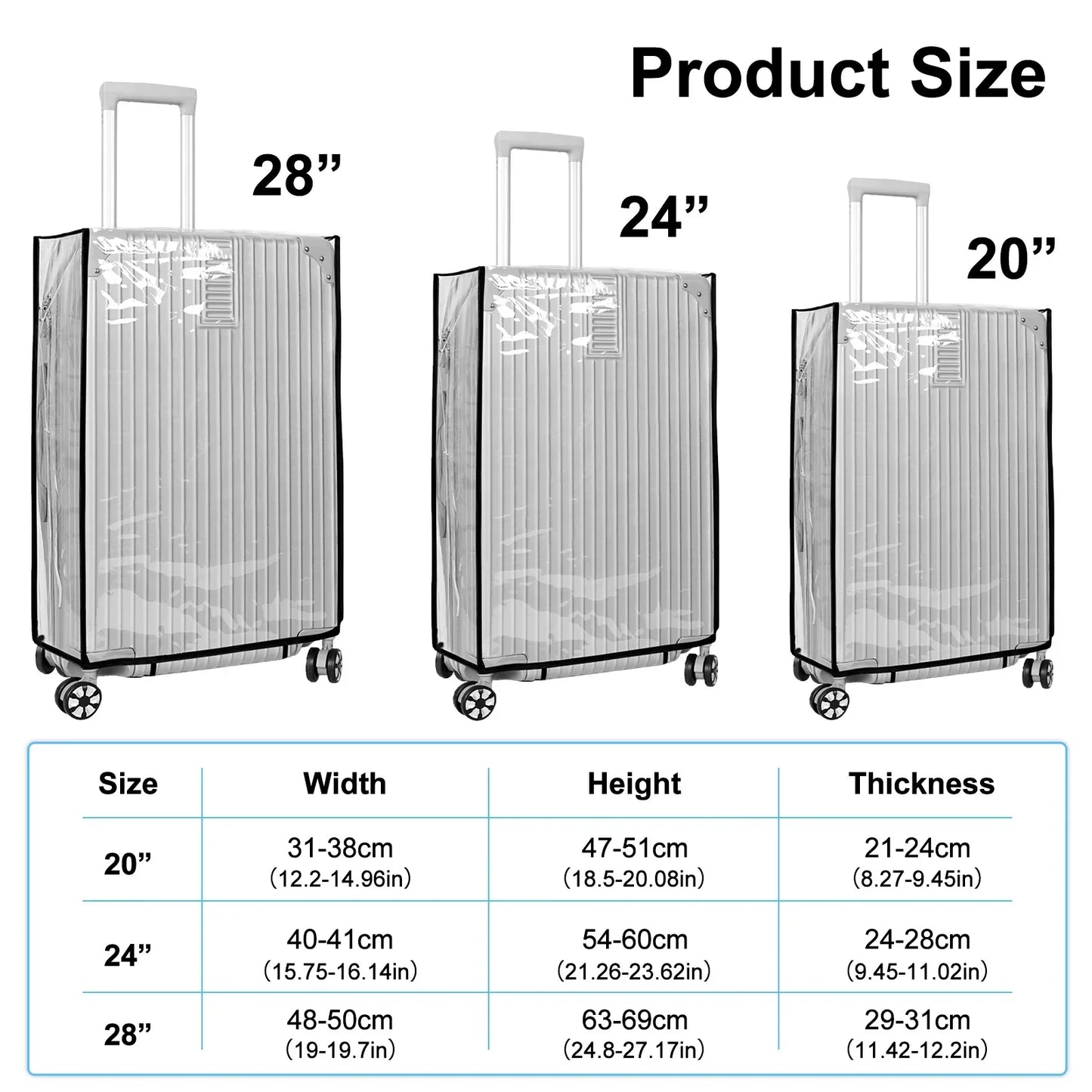 Clear Protective Travel Luggage Cover - Fesara
