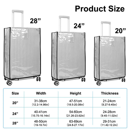 Clear Protective Travel Luggage Cover - Fesara