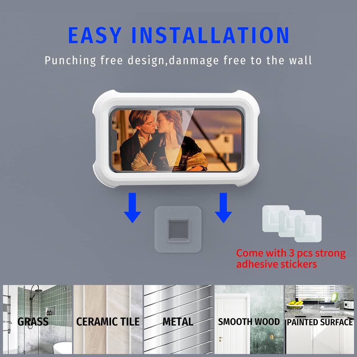 Adjustable Water Resistant Shower Phone Mount