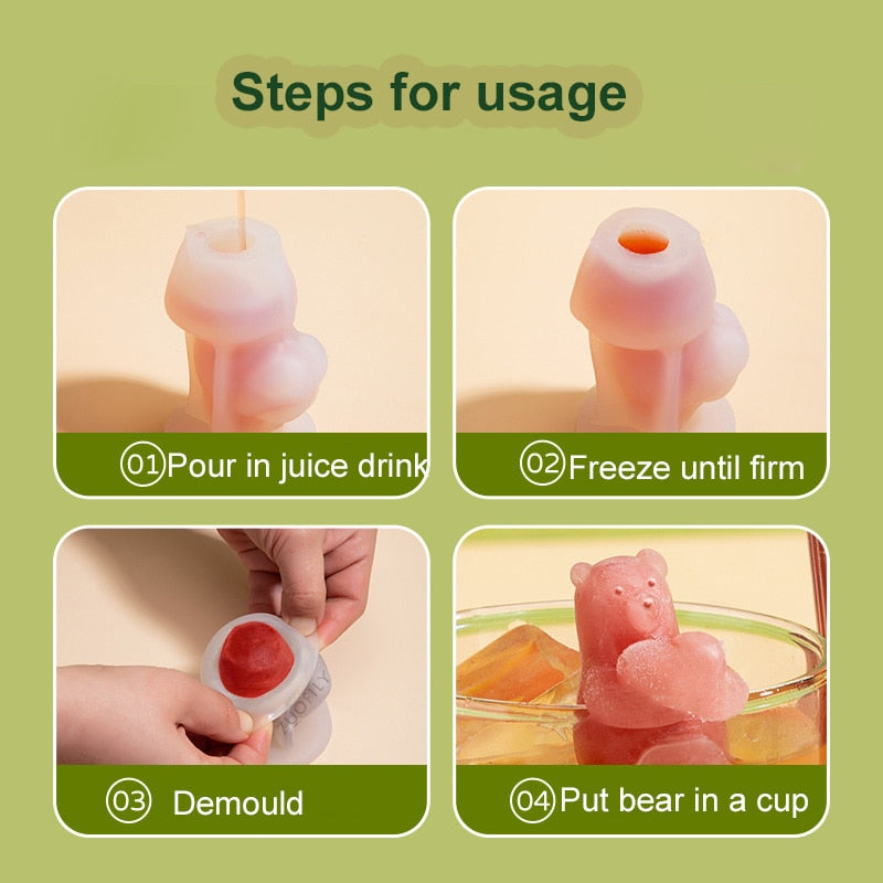 Cute Bear Silicone Ice Cube Maker
