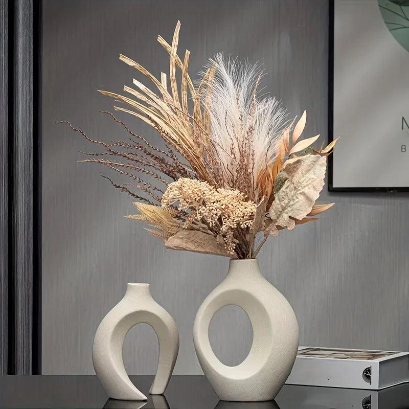 White Ceramic Vase Set