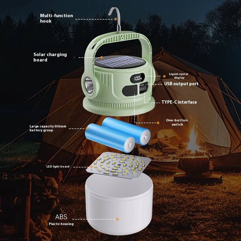 Portable Solar Powered LED Camp Light