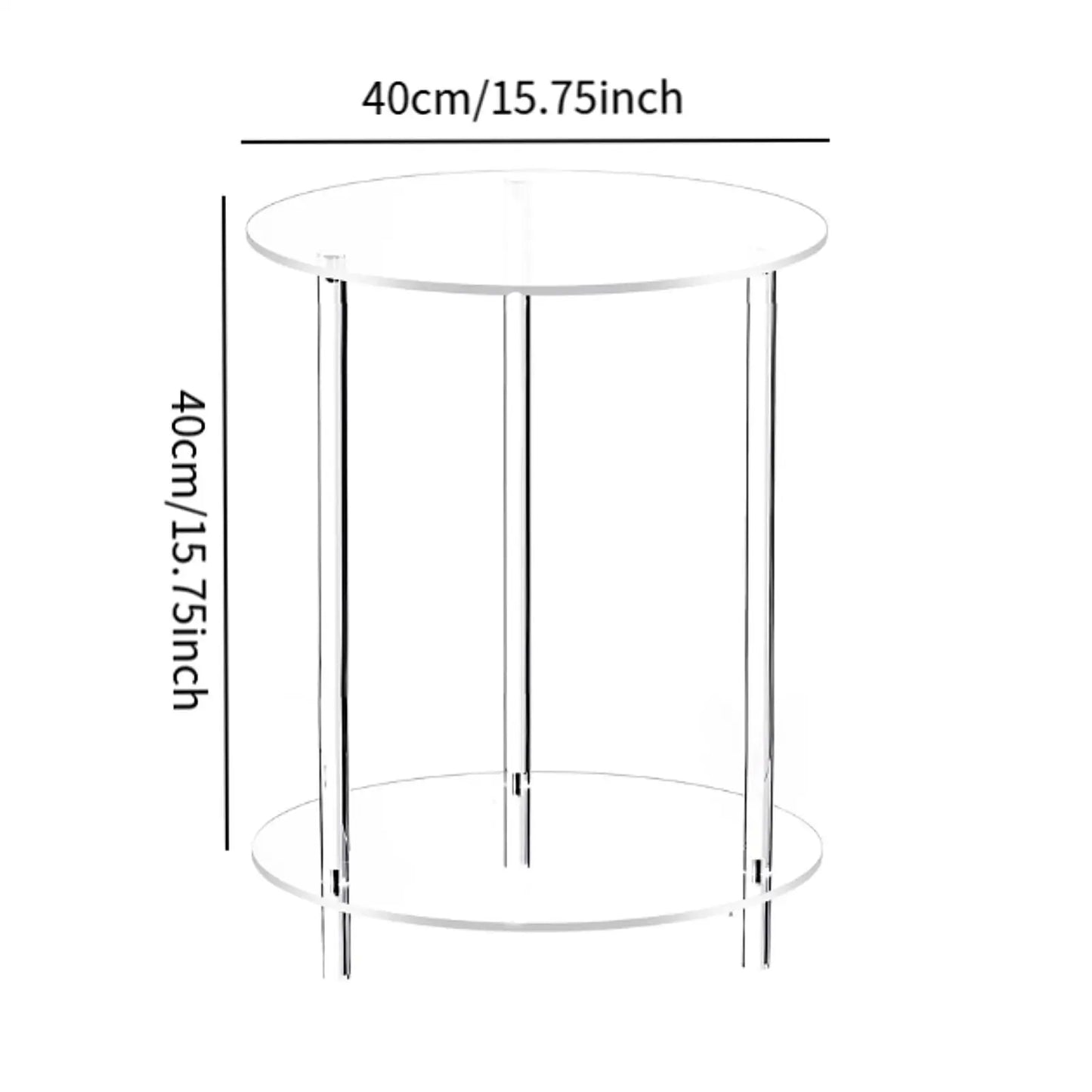 Simple Glass End Table with Sleek Adjustable Base