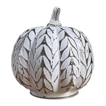 Glowing Glass Pumpkin Decor, LED Autumn Light