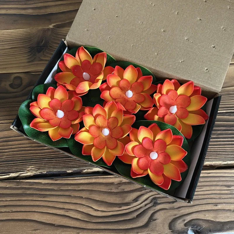 Floating Flower Pool Lamp with LED Sensor Light