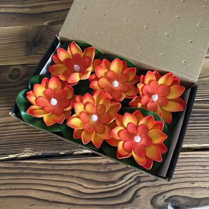 Floating Flower Pool Lamp with LED Sensor Light