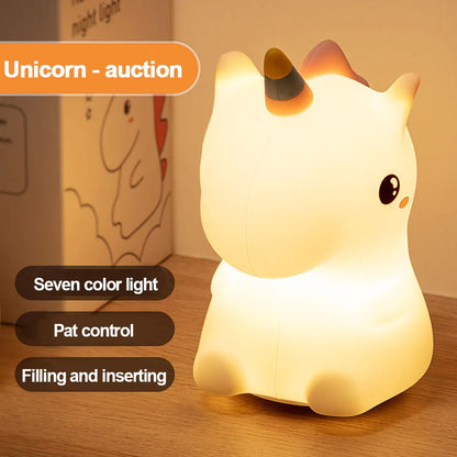 Colorful Unicorn LED Nightlight Soft Silicone USB