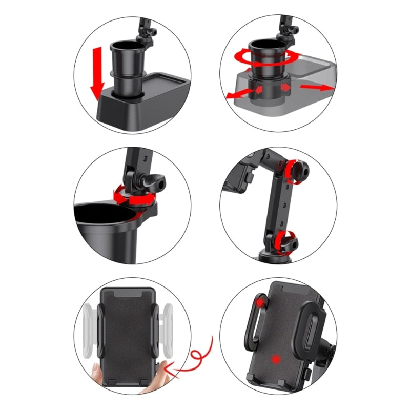 Premium Car Phone Mount Cup Holder Stand