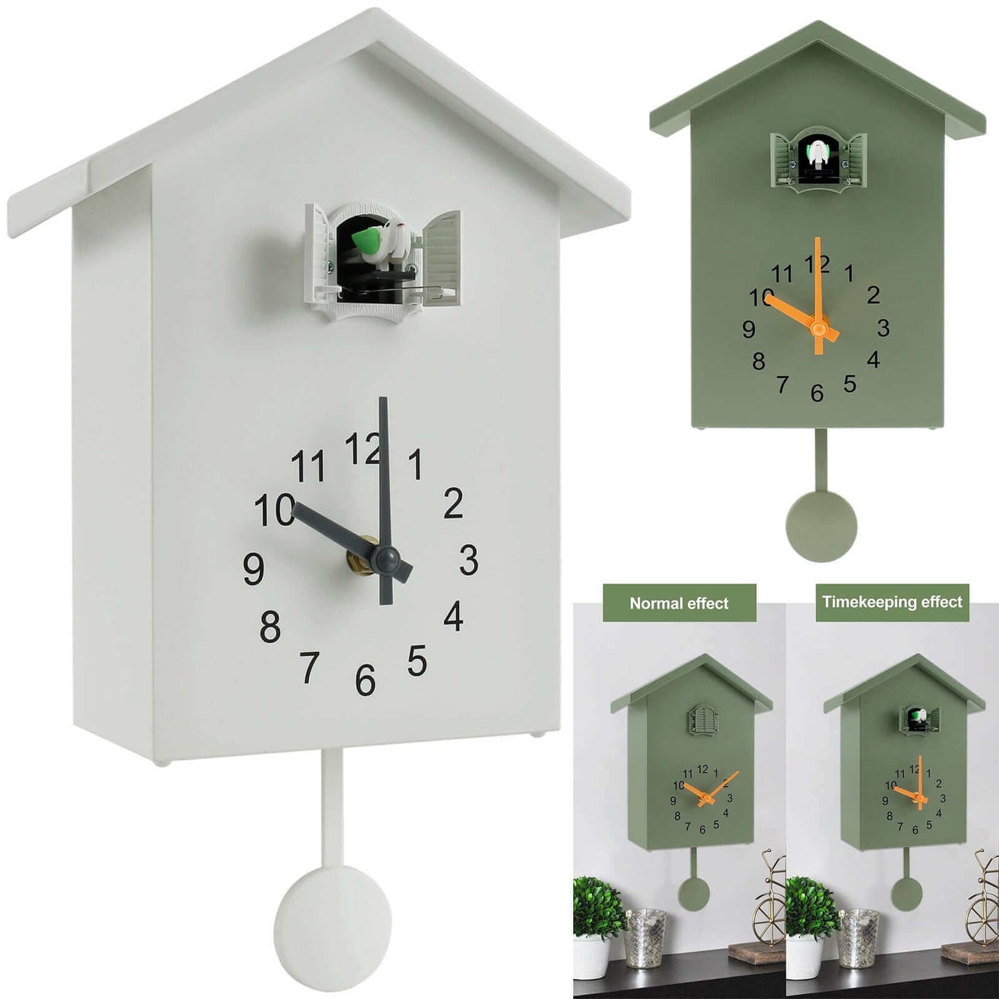 Modern Quartz Cuckoo Wall Clock