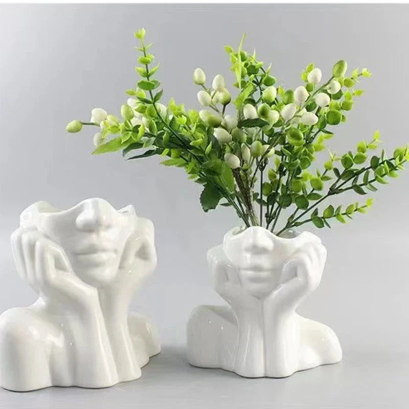 Modern Face Vase - Elegant Home Decor Accent