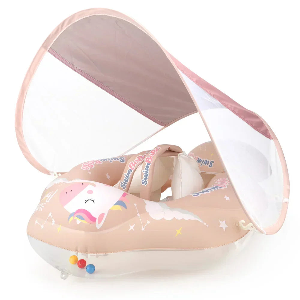 Baby Pool Float with UV Sun Shade & Safety Support