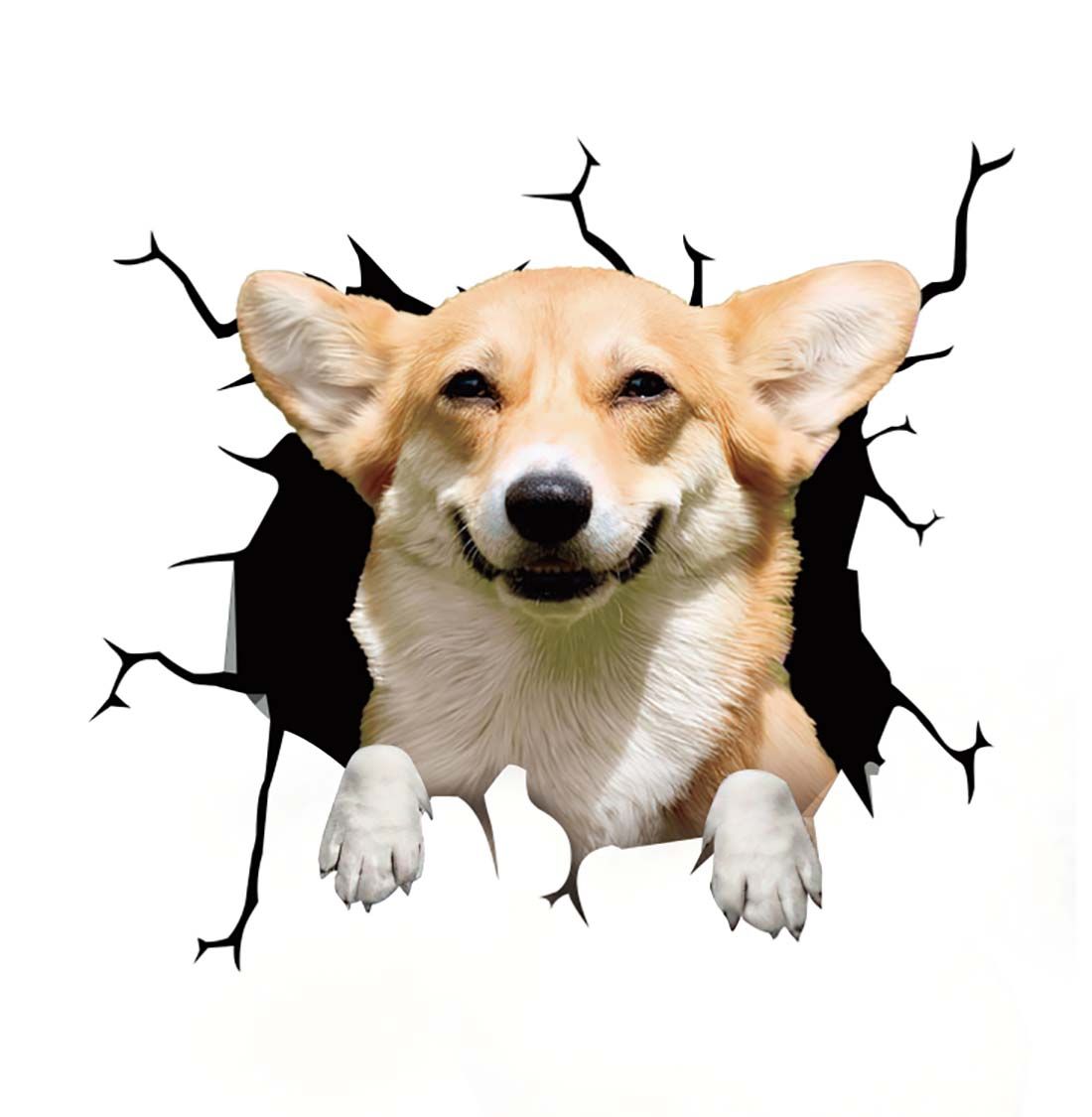 Fun 3D Puppy Car Sticker Scratch Cover