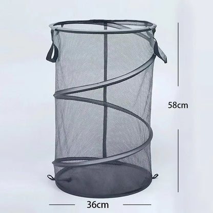 Portable Folding Laundry Hamper with Mesh Panels