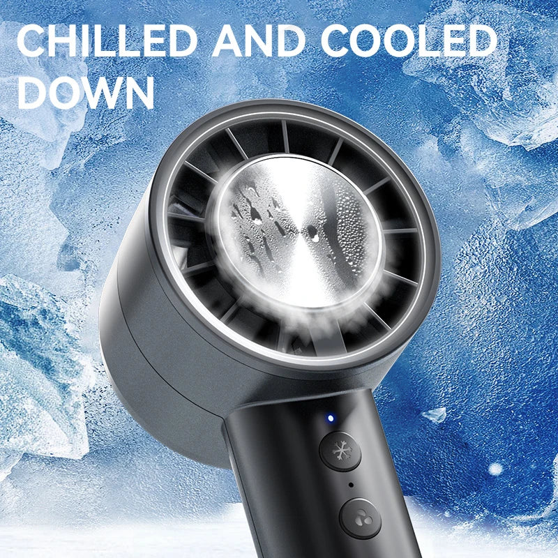 Compact Rechargeable Mini Handheld Fan with LED Display