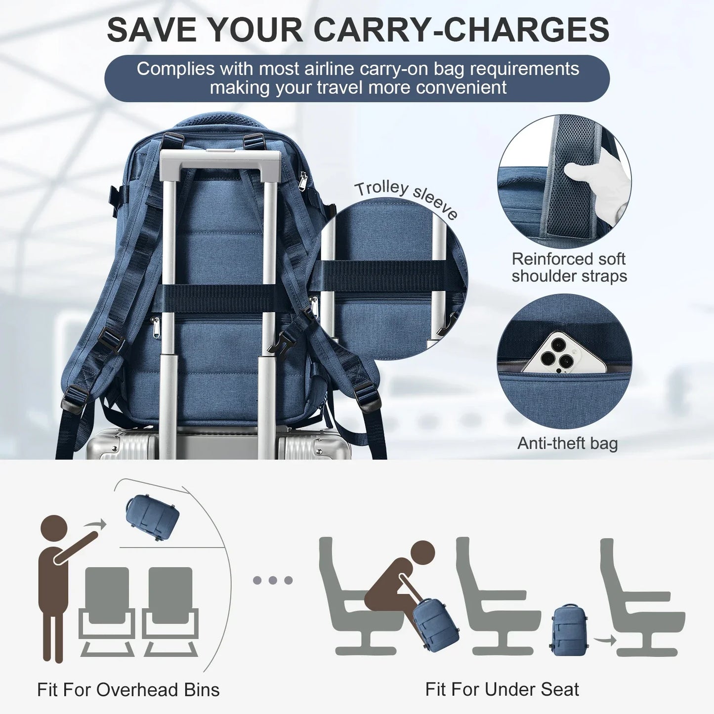 Waterproof Travel Backpack with Laptop Sleeve