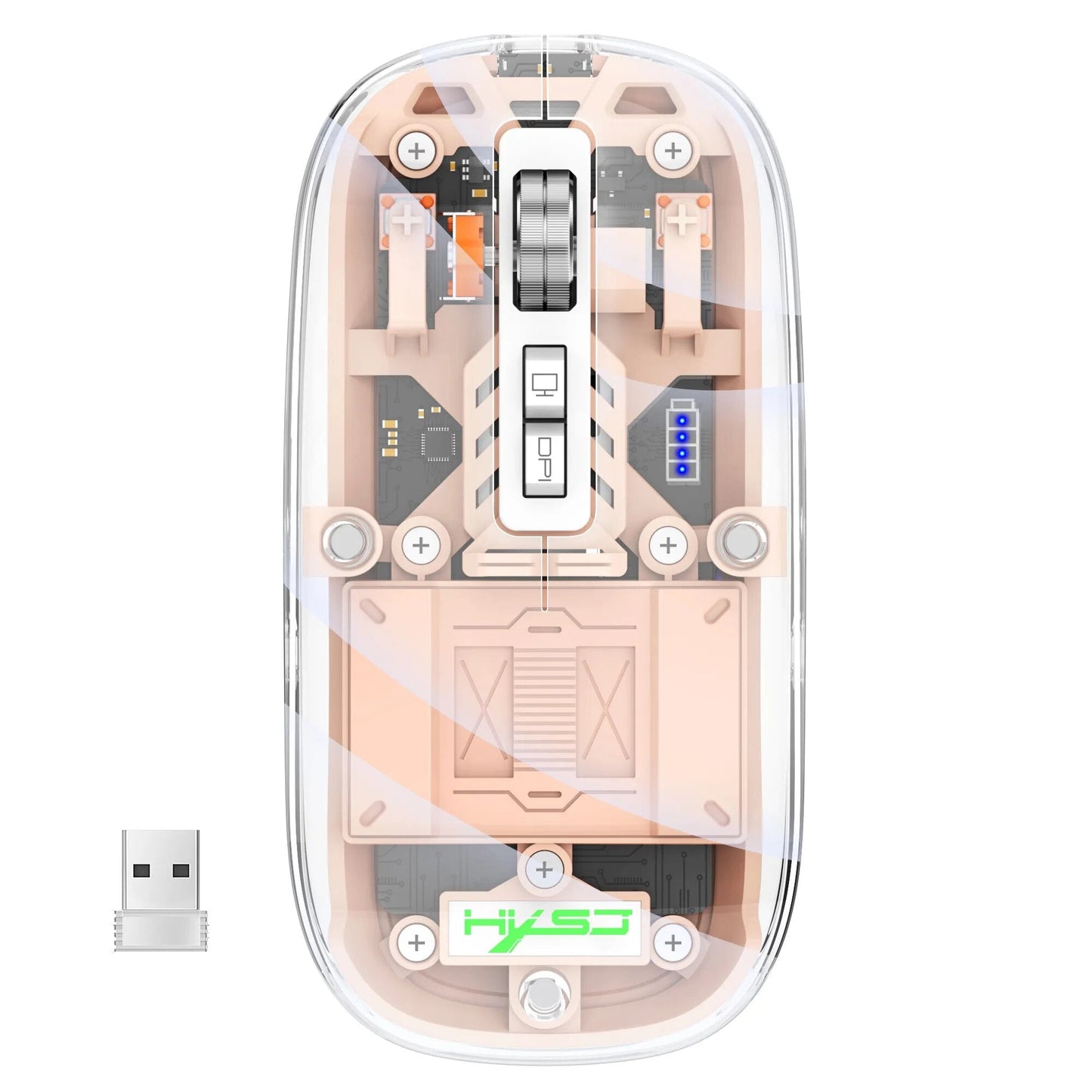 Clear Wireless Bluetooth Computer Mouse - Fesara
