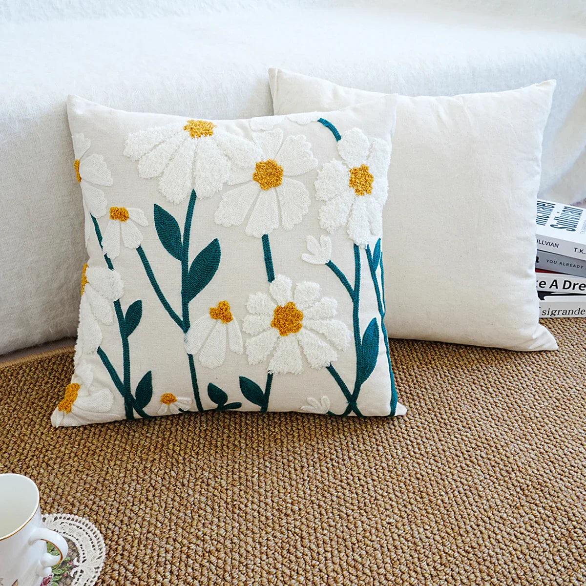 Decorative Floral Cushion Cover for Home Sofa - Fesara